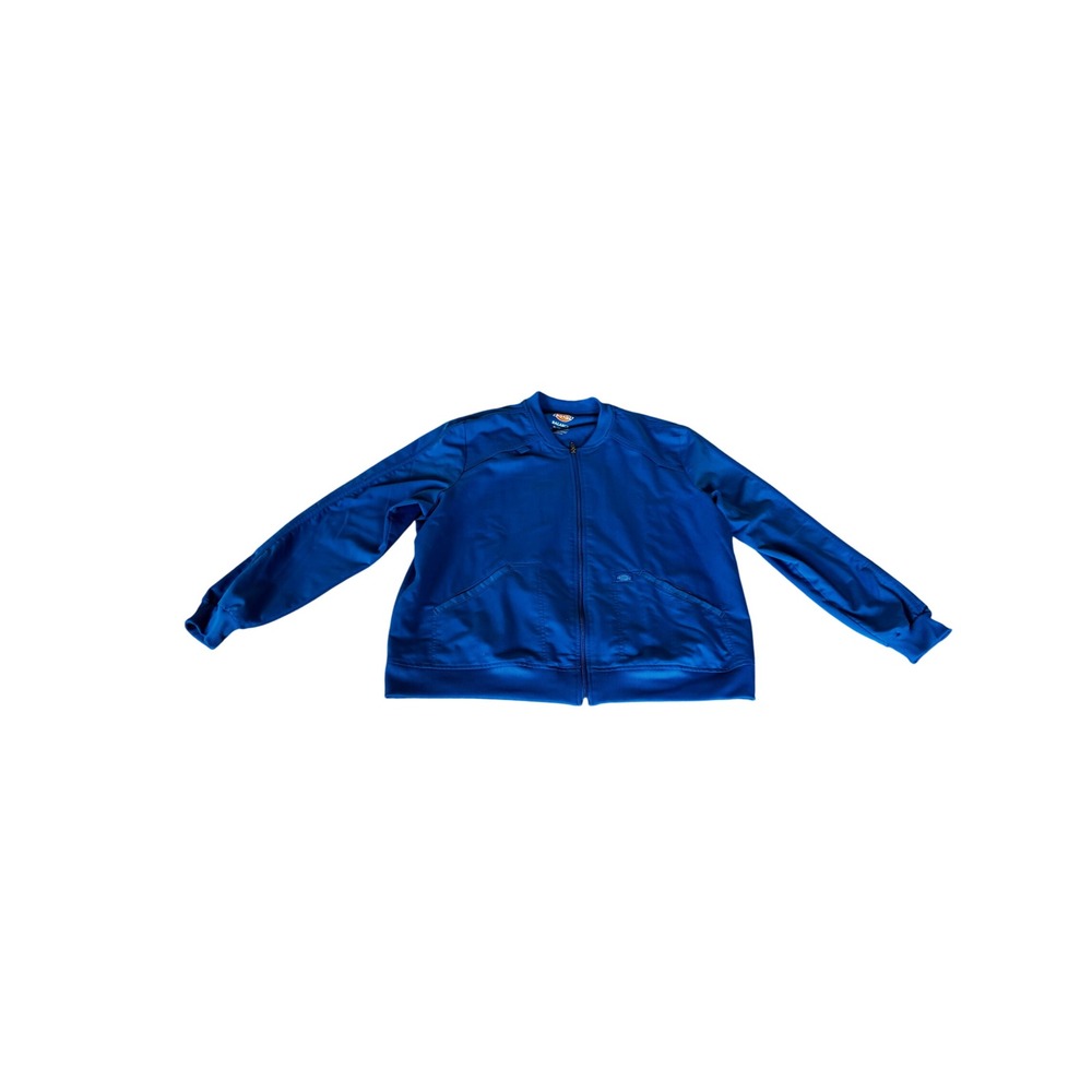Dickies Balance Mens XL Royal Blue Zip Up Bomber Style Scrub Jacket DK365